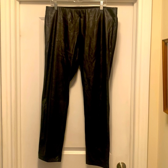 DKNYC black vegan leather front leggings - Picture 1 of 4